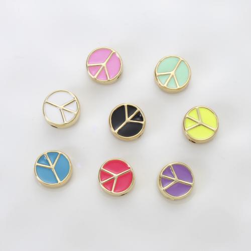 Emaille Messing Anhänger, plattiert, DIY, keine, 9.6x9.6x4.8mm, verkauft von PC