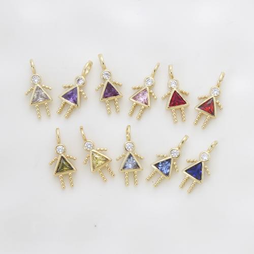 Cubic Zirconia Micro Pave Brass Pendant, plated, DIY & micro pave cubic zirconia 