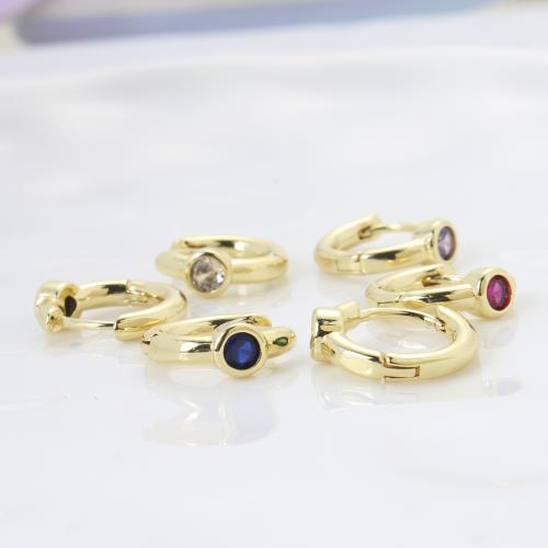 Boucles d'oreilles en laiton zircon cubique pavent, Placage, DIY & pavé de micro zircon, plus de couleurs à choisir Vendu par paire