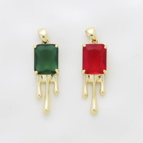 Pendentifs en laiton zircon cubique (CZ), Placage, DIY & pavé de micro zircon, plus de couleurs à choisir Vendu par PC