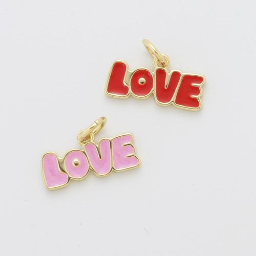 Emaille Messing Anhänger, Alphabet-Buchstabe, plattiert, DIY, keine, 7.6x14.6x1.5mm, verkauft von PC