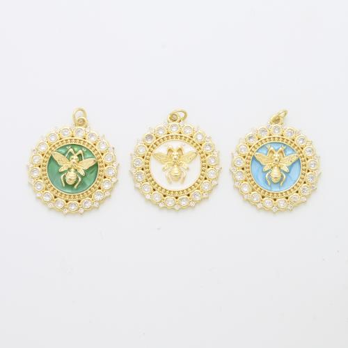 Emaille Messing Anhänger, plattiert, DIY & Micro pave Zirkonia, keine, 29x27x3.6mm, verkauft von PC