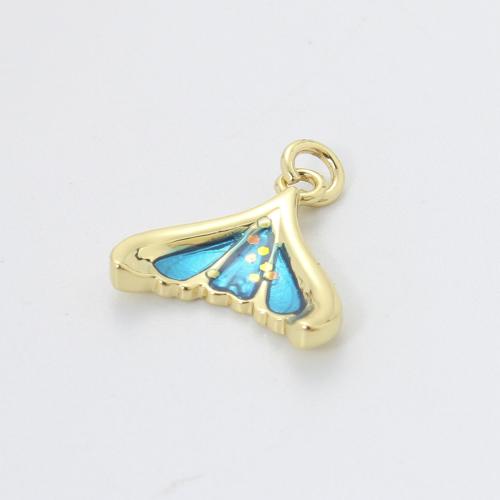 Emaille Messing Anhänger, Meerjungfrau Schwanz, plattiert, DIY, keine, 14x13.6x2.3mm, verkauft von PC