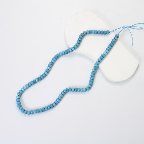 Einzelne Edelstein Perlen, Sapphire Sea Edelstein, Abakus,Rechenbrett, DIY, himmelblau, 4x6mm, Länge:ca. 38 cm, verkauft von Strang