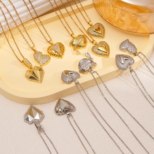 キュービックジルコンマイクロパヴェブラスネックレス, 銅, メッキ, 異なるスタイルを選択 & マイクロパヴェジルコニア & 女性用, 無色, 売り手 パソコン