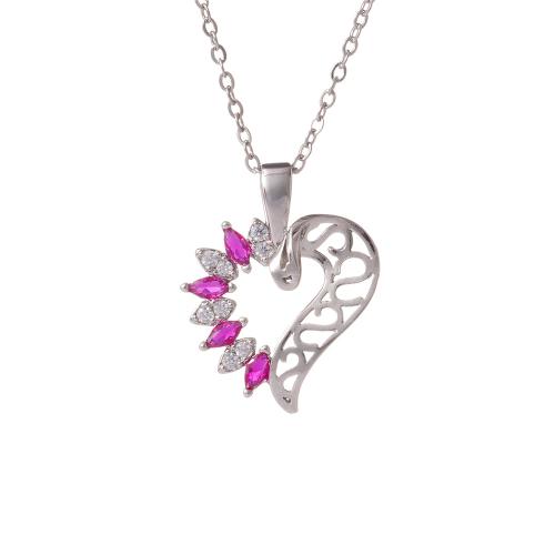 キュービックジルコンマイクロパヴェブラスネックレス, 銅, メッキ, マイクロパヴェジルコニア & 女性用 & くり抜き, 無色, 売り手 パソコン