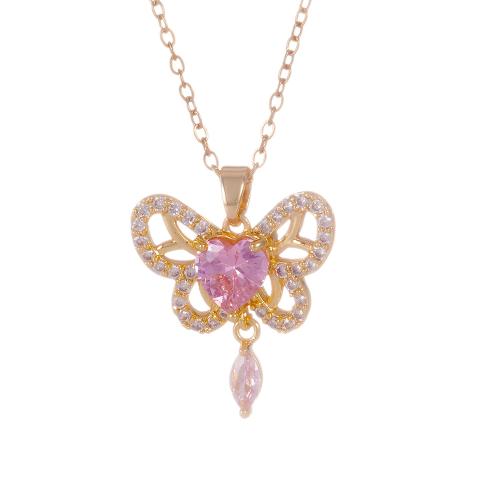 キュービックジルコンマイクロパヴェブラスネックレス, 銅, メッキ, 異なるスタイルを選択 & マイクロパヴェジルコニア & 女性用 & くり抜き, 無色, 売り手 パソコン