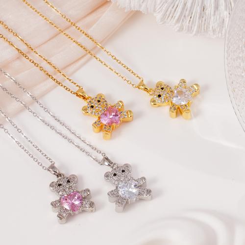 キュービックジルコンマイクロパヴェブラスネックレス, 銅, メッキ, ファッションジュエリー & マイクロパヴェジルコニア & 女性用, 無色, 売り手 パソコン