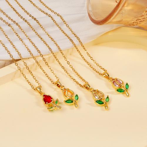 キュービックジルコンマイクロパヴェブラスネックレス, 銅, ゴールドメッキ, ファッションジュエリー & マイクロパヴェジルコニア & 女性用, 無色, 売り手 パソコン