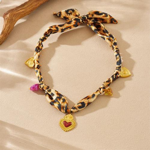 ステンレス鋼のジュエリーネックレス, 304ステンレススチール, とともに コットン & アクリル, ゴールドメッキ, ファッションジュエリー & 異なるスタイルを選択 & 女性用, 売り手 パソコン