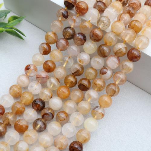 Perles de pierre gemme unique, Le Golden healer quartz, DIY, couleurs mélangées cm, Vendu par brin