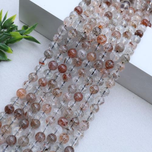 Runde Kristallperlen, Super Sieben Kristall, DIY, gemischte Farben, Länge:38 cm, verkauft von Strang[