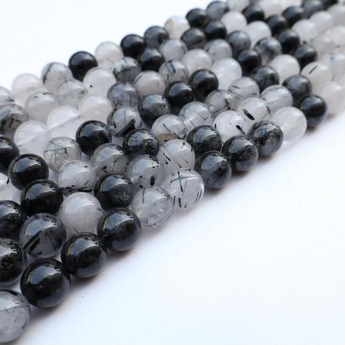 Rutilated Quartz Beads, Black Rutilated Quartz, DIY, mixed colors cm 