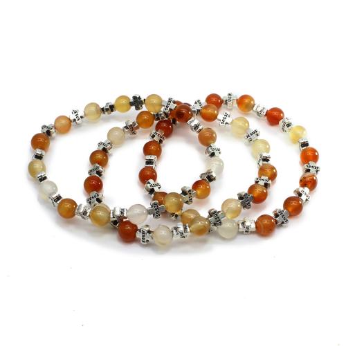 Edelstein Armbänder, Zinklegierung, mit Edelstein, Kreuz, plattiert, Modeschmuck, keine, 6mm, Länge:23 cm, verkauft von PC