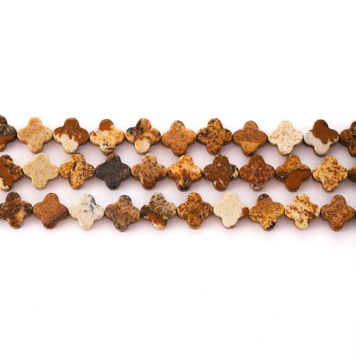 Perles de pierre gemme unique, Pierre naturelle, Trèfle à quatre feuilles, DIY, plus de couleurs à choisir, 8mm cm, Vendu par brin