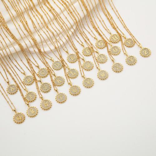 銅 ネックレス, とともに 2inch エクステンダチェーン, アルファベット文字, ゴールドメッキ, ユニセックス & 異なるスタイルを選択 & マイクロパヴェジルコニア, 長さ:約 18.1 インチ, 売り手 パソコン