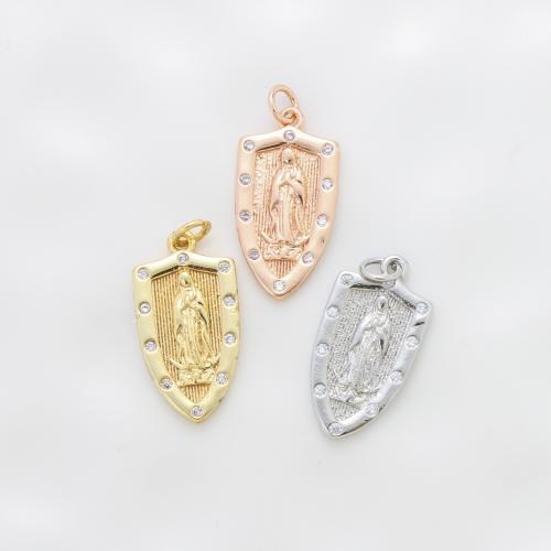 Cubic Zirconia Micro Pave Brass Pendant, plated, DIY & micro pave cubic zirconia 