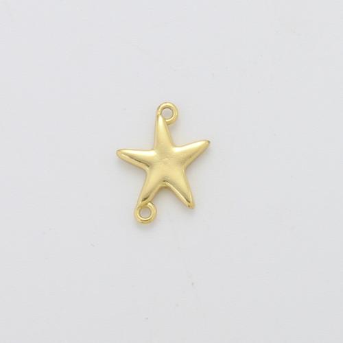Brass Connector, Star, plated, DIY, gold 