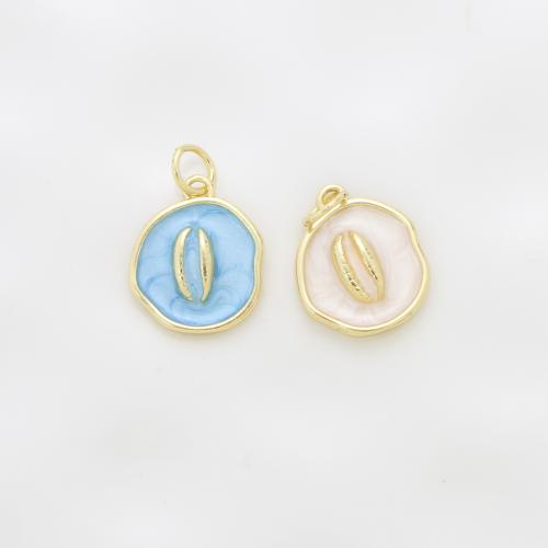 Emaille Messing Anhänger, plattiert, DIY, keine, 15.2x13.1x3.5mm, verkauft von PC