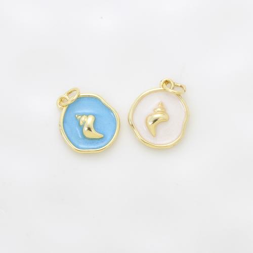 Emaille Messing Anhänger, Horn, plattiert, DIY, keine, 15.5x12.7x3mm, verkauft von PC