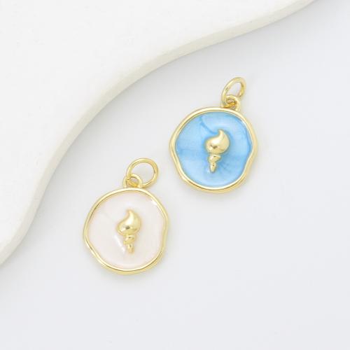 Emaille Messing Anhänger, Spirale, plattiert, DIY, keine, 15.4x12.7x4mm, verkauft von PC