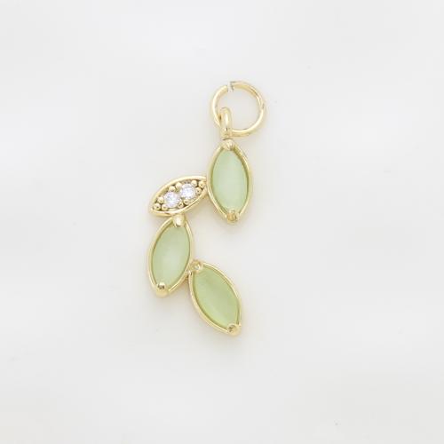 Cubique Pendentif en laiton zircon pavent, feuille, Placage, DIY & pavé de micro zircon & émail, plus de couleurs à choisir Vendu par PC