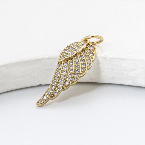 Cubique Pendentif en laiton zircon pavent, forme de plume, Placage, DIY & pavé de micro zircon, plus de couleurs à choisir Vendu par PC