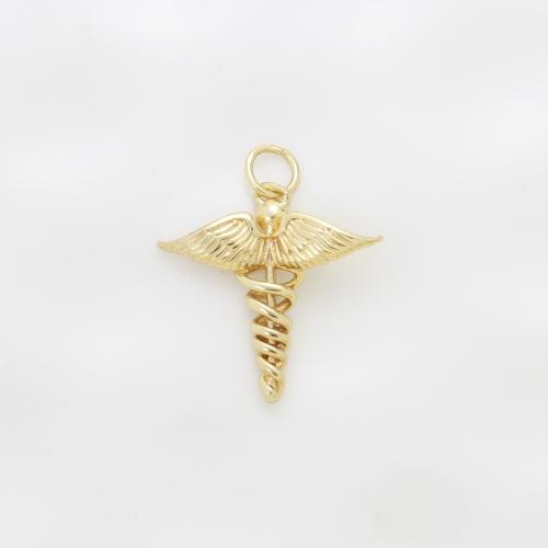 Bijoux pendentifs en laiton, forme d'aile, Placage, DIY, Or Vendu par PC