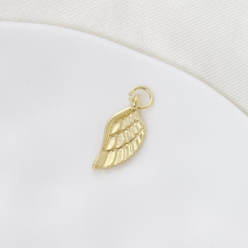 Bijoux pendentifs en laiton, forme de plume, Placage, DIY, doré Vendu par PC