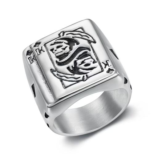 Bague en acier inoxydable, Acier inoxydable 304, poli, bijoux de mode & normes différentes pour le choix & pour homme, couleur originale, Vendu par PC