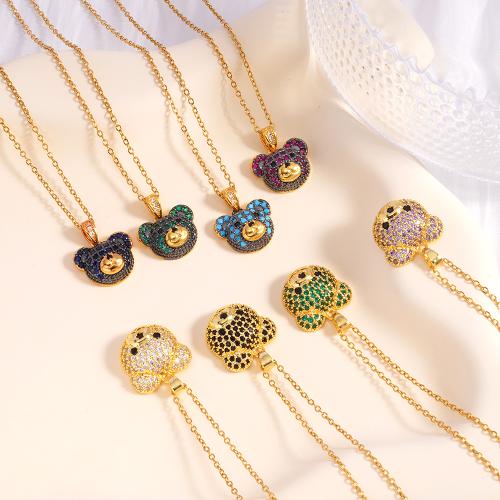 キュービックジルコンマイクロパヴェブラスネックレス, 銅, とともに 304ステンレス鋼チェーン, ゴールドメッキ, ファッションジュエリー & マイクロパヴェジルコニア & 女性用, 無色, 売り手 パソコン