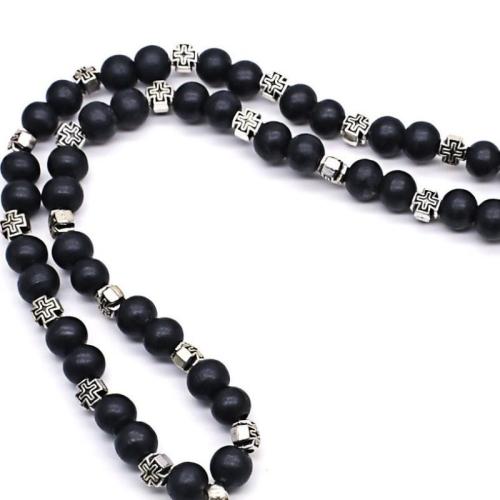 Rosary Necklace, Zinc Alloy, with Schima Superba, gold color plated, fashion jewelry, mixed colors, 2mm cm 