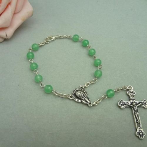 Glass Jewelry Beads Bracelets, Zinc Alloy, with Glass, Cross, plated, fashion jewelry, mixed colors, 6mm cm 