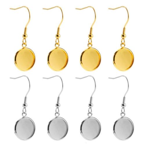 Stainless Steel Earring Drop Component, 304 Stainless Steel, Round, plated, DIY 
