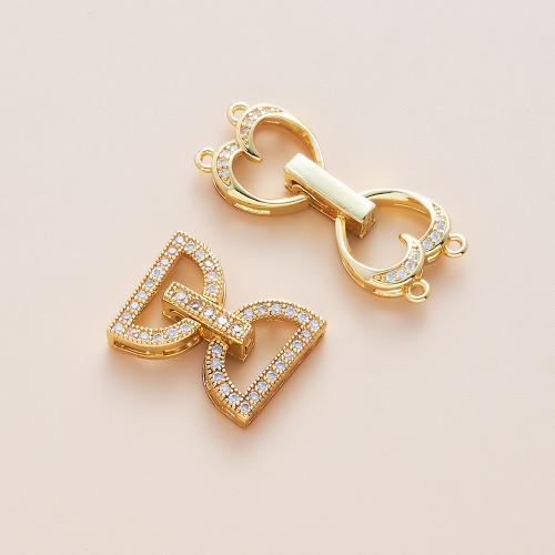 Brass Clasp Findings, gold color plated, DIY & micro pave cubic zirconia 