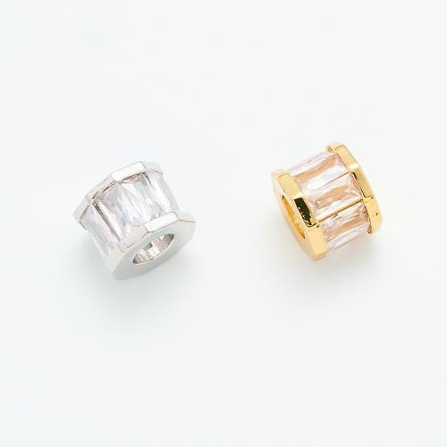 Entretoise de perles en laiton, Placage, DIY & pavé de micro zircon, plus de couleurs à choisir Environ 4.2mm, Vendu par PC