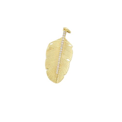 Cubique Pendentif en laiton zircon pavent, feuille, Placage, DIY & pavé de micro zircon, Or Vendu par PC