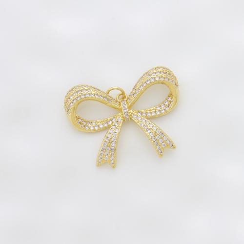 Cubique Pendentif en laiton zircon pavent, Noeud papillon, Placage, DIY & pavé de micro zircon, Or Vendu par PC