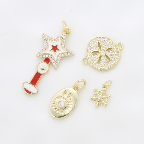 Cubique Pendentif en laiton zircon pavent, Placage, DIY & pavé de micro zircon & émail, plus de couleurs à choisir Vendu par PC