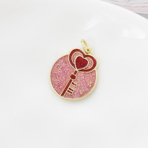 Enamel Brass Pendants, Heart, plated, DIY 