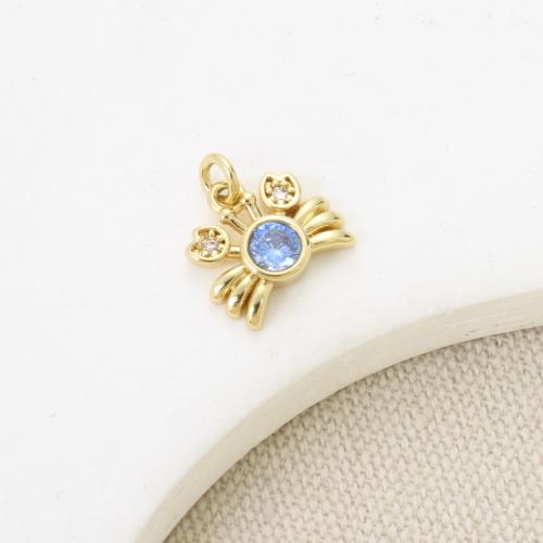 Cubique Pendentif en laiton zircon pavent, crabe, Placage, DIY & pavé de micro zircon, plus de couleurs à choisir Vendu par PC