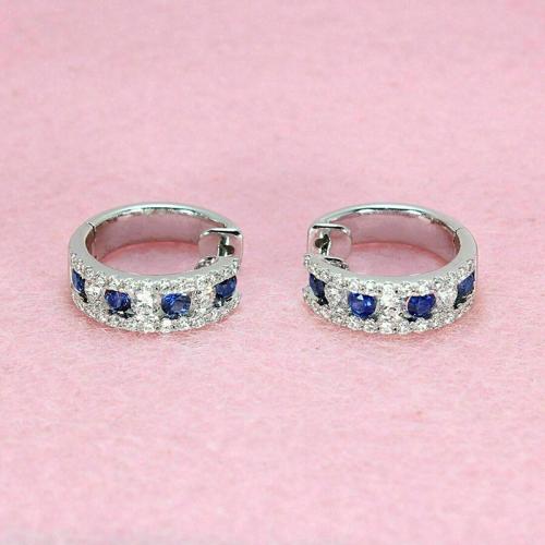 Boucles d'oreilles en laiton zircon cubique pavent, Placage, bijoux de mode & pavé de micro zircon & pour femme, Vendu par paire