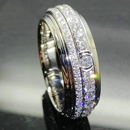 Цирконий Micro Pave Латунь палец кольцо, Другое покрытие, разный размер для выбора & инкрустированное микро кубического циркония & Женский, продается PC