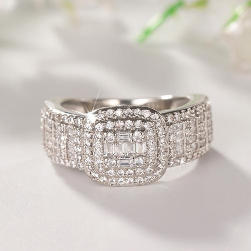 Цирконий Micro Pave Латунь палец кольцо, Другое покрытие, разный размер для выбора & инкрустированное микро кубического циркония & Женский, продается PC