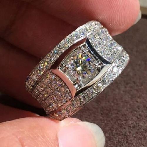 Цирконий Micro Pave Латунь палец кольцо, Другое покрытие, разный размер для выбора & инкрустированное микро кубического циркония & Женский, продается PC