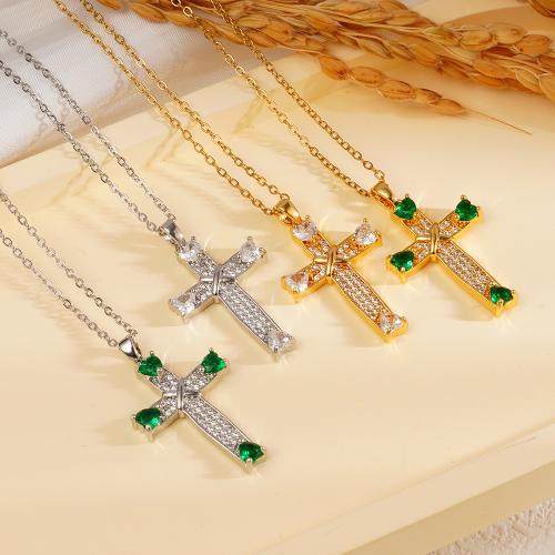 キュービックジルコンマイクロパヴェブラスネックレス, 銅, とともに 304ステンレス鋼チェーン, メッキ, ファッションジュエリー & マイクロパヴェジルコニア & 女性用, 無色, 売り手 パソコン