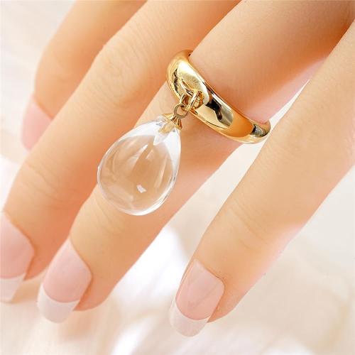 Crystal Brass Finger Ring, with Crystal, plated, fashion jewelry, mixed colors, 17mm 