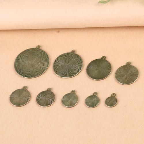 Zink Legierung Anhänger Rohling, Zinklegierung, rund, Messing antik Farbe überzogen, DIY & verschiedene Größen vorhanden, verkauft von PC