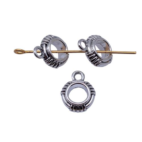 Perles de Bail en alliage de zinc , Plaqué de couleur d'argent, DIY Vendu par sac