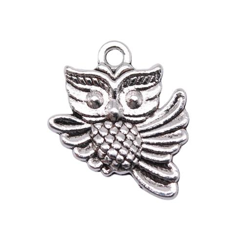 Zinc Alloy Animal Pendants, Owl, plated, DIY 